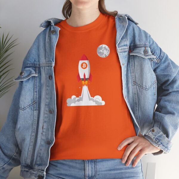 Bitcoin Rocket to the Moon T-Shirt | Crypto Lifestyle Apparel | Space Exploration Design - Image 28