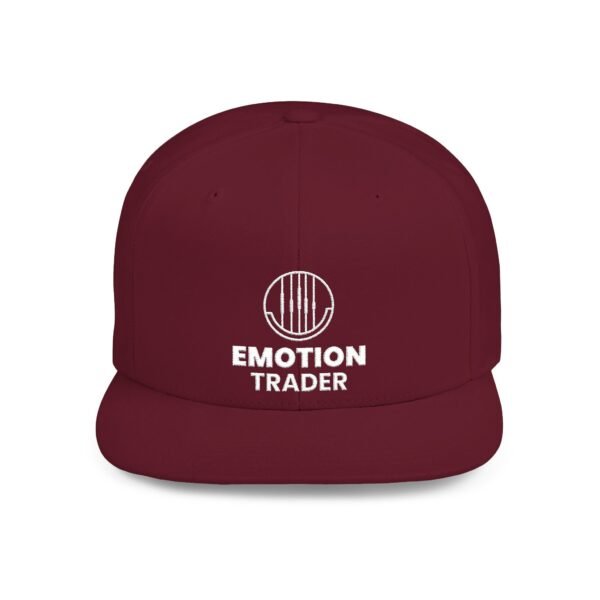 Flat Bill Snapback Cap | Minimalist Emotion Trader Logo - Image 31