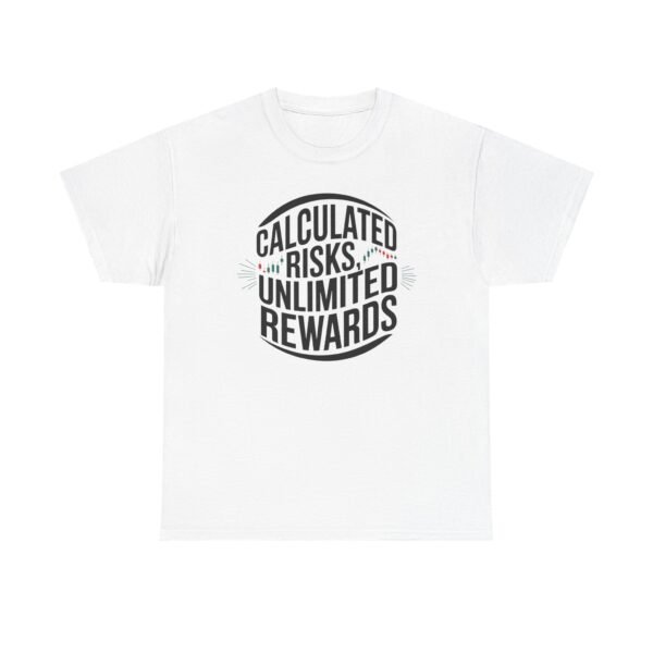 Calculated Risks Unlimited Rewards T-Shirt | Unisex Trading Tee | Candlestick Chart Graphic