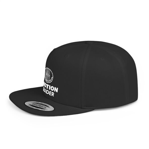 Flat Bill Snapback Cap | Minimalist Emotion Trader Logo - Image 3
