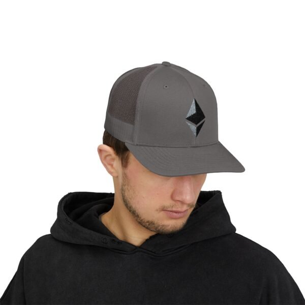 Ethereum (ETH) Trucker Cap | Snapback Mesh Hat | Crypto Logo Embroidery - Image 7