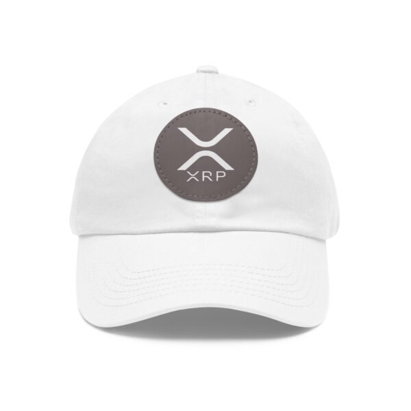 XRP  Hat with Leather Patch | Crypto Lifestyle Cap | Adjustable Cotton Hat - Image 6