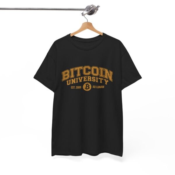 Bitcoin University T-Shirt Est. 2009 Ad Lunam | Cryptocurrency Apparel - Image 3