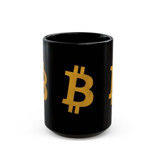 Bitcoin Mug | Black Ceramic Coffee Cup with Bitcoin Logo - Image 5