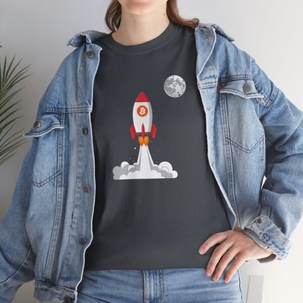 Bitcoin Rocket to the Moon T-Shirt | Crypto Lifestyle Apparel | Space Exploration Design - Image 58