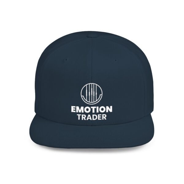 Flat Bill Snapback Cap | Minimalist Emotion Trader Logo - Image 16